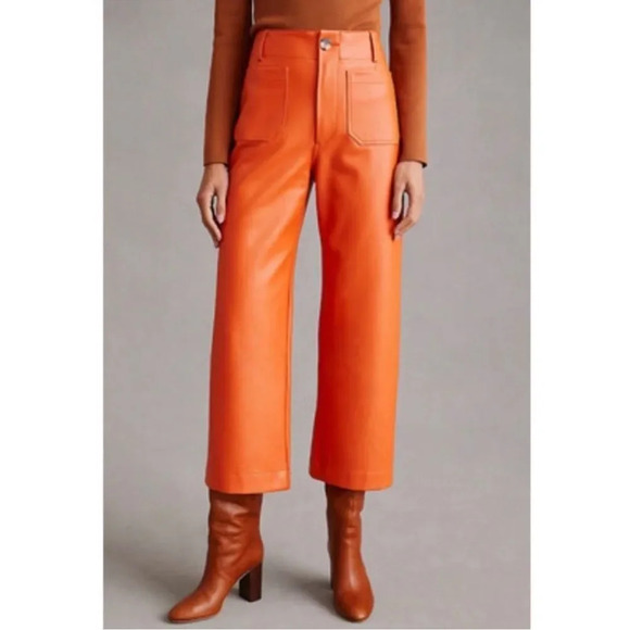 Anthropologie Pants - NEW Anthropologie MaeveThe Colette Cropped Wide-Leg Pants: Faux Leather Edition